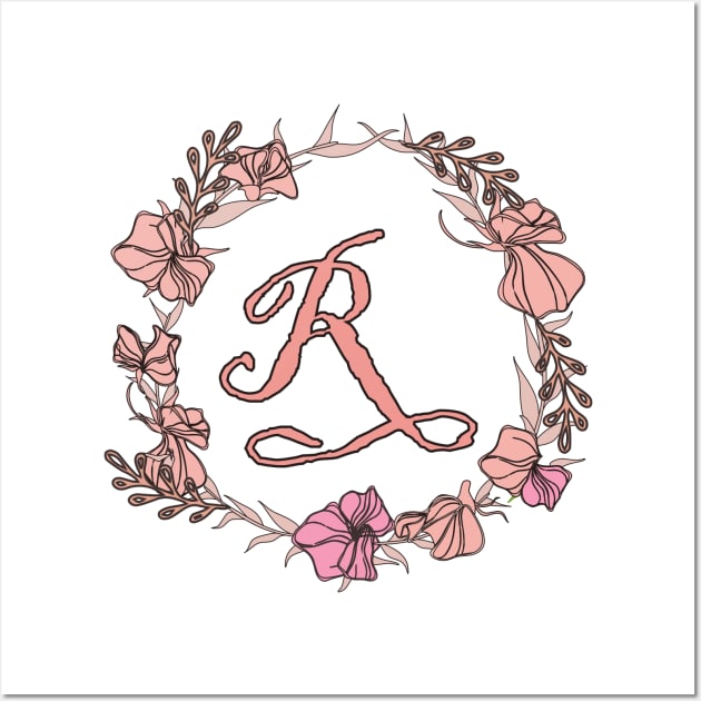 Letter R Rose Pink Initial Monogram - Letter r Wall Art by Tilila